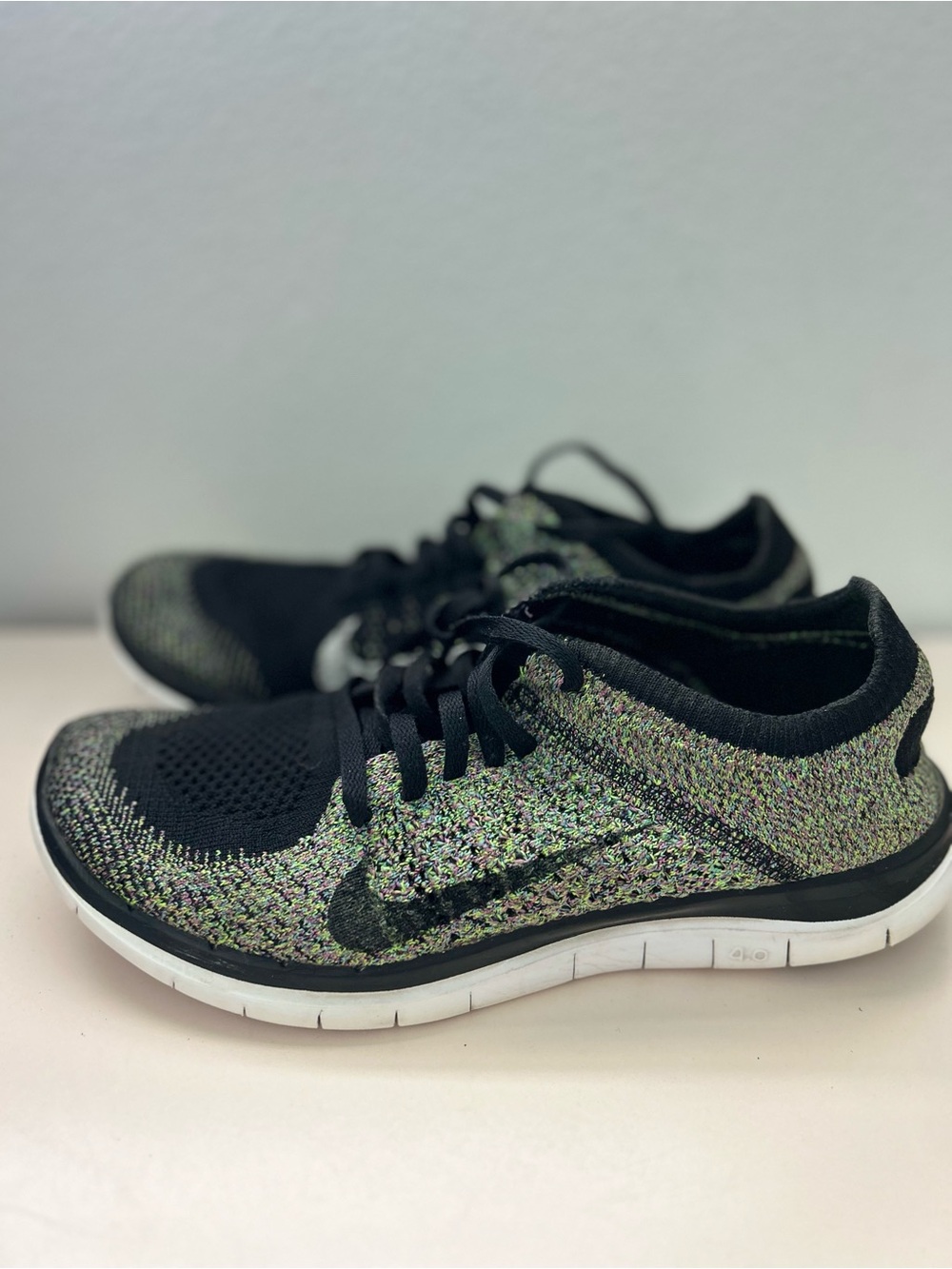 Nike Free 4.0 Flyknit Women's Size 8 Running Shoes Green black